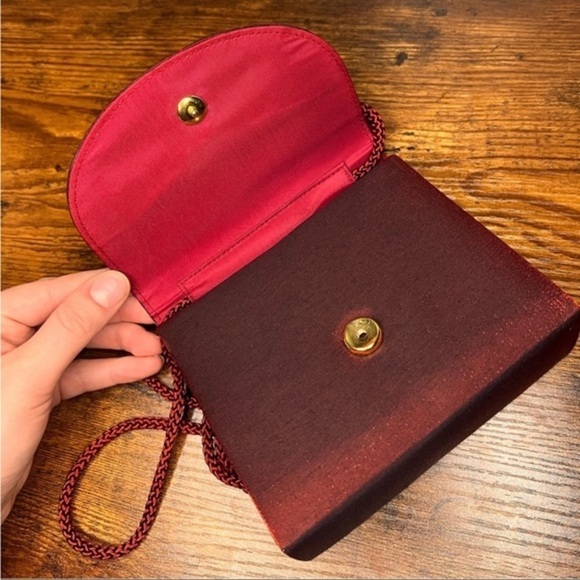 Small, silky shoulder purse. Metallic looking, shiny. EUC - Picture 3 of 10